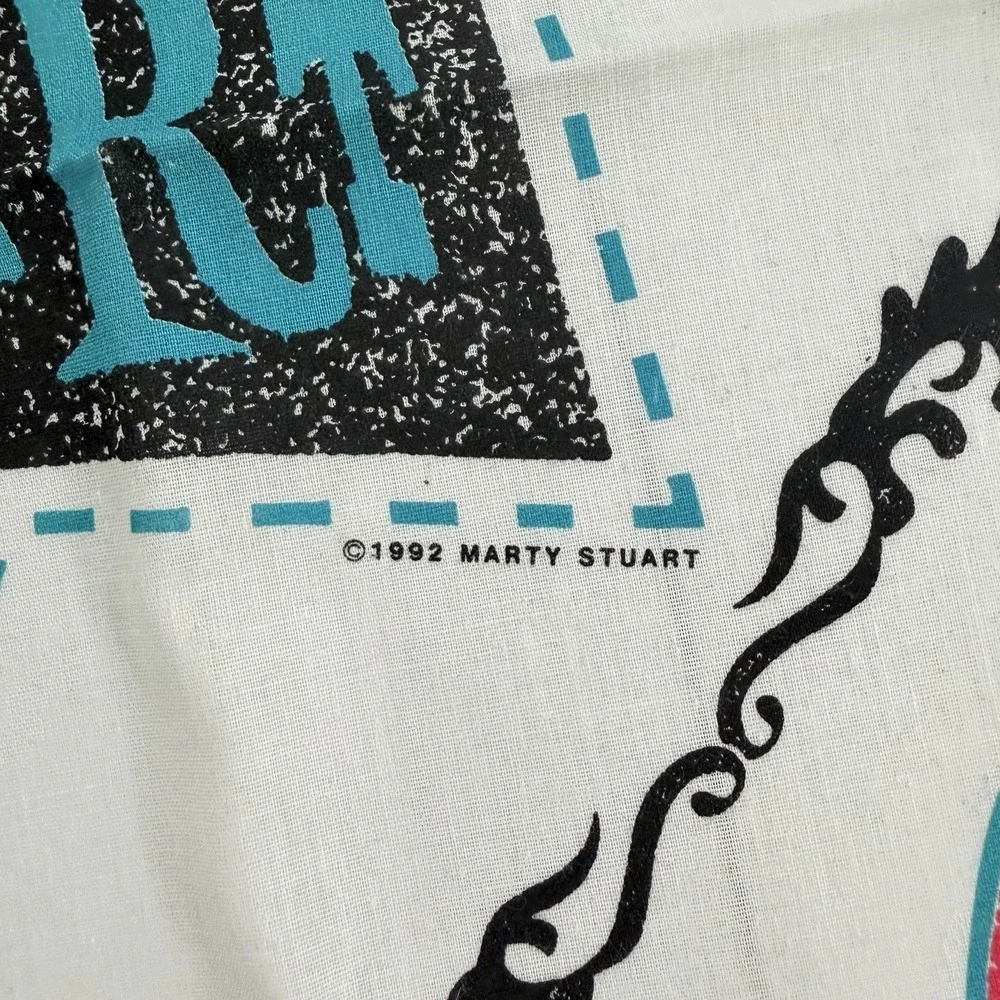 Vintage Marty Stuart 1992 Country Music Bandana Scarf 21